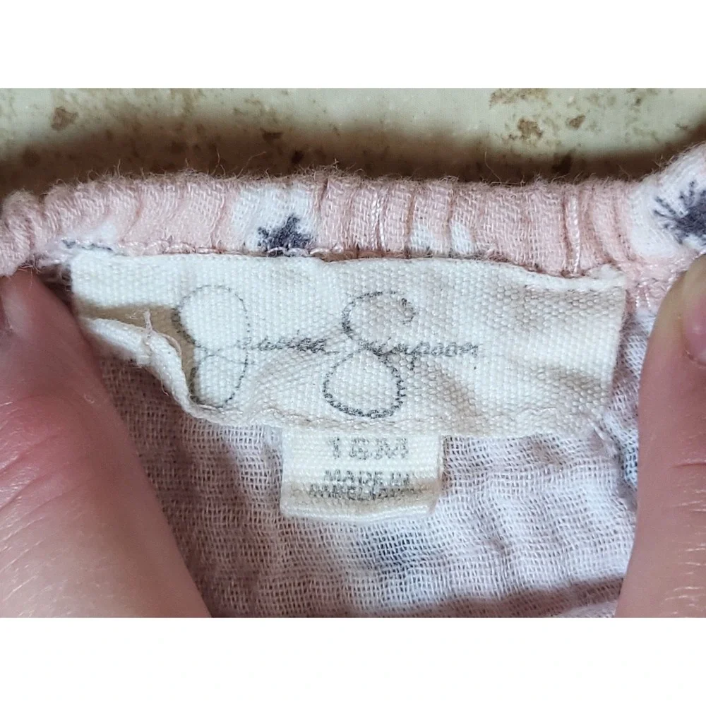 Jessica Simpson Pink Gauze Long Sleeve Top Old Navy Blue‎ Jean Zipper Button 18M
